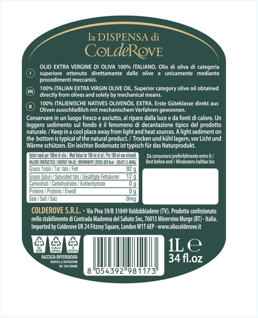 Olio Extra Vergine di Oliva 100% italiano